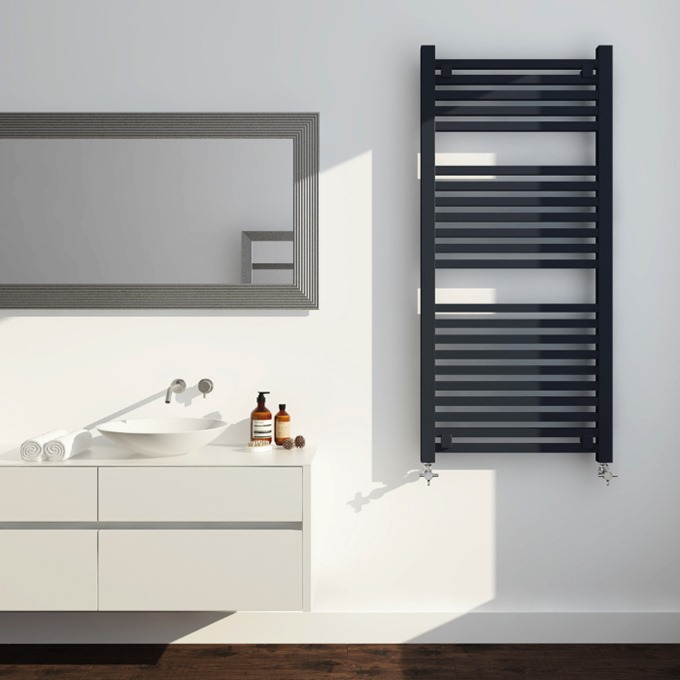 Square Matt Black Designer Towel Rail