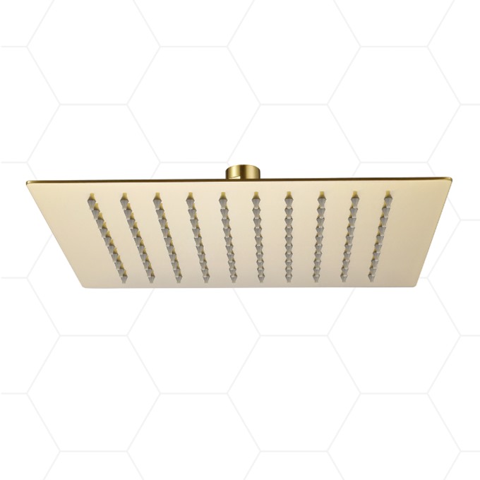 Square Luxury Shower Head 250mm Brushed Brass