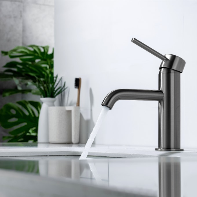 Gordon Mono Basin Mixer with Click Waste - Gunmetal