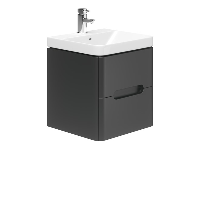 Essential Colorado 600 Wall Hung Unit & Basin Graphite Grey