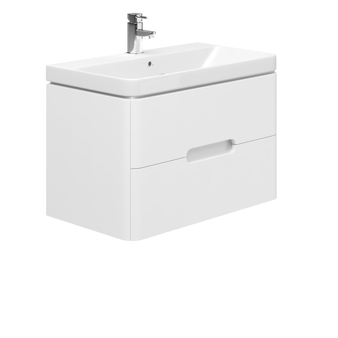 Essential Colorado 800 Wall Hung Unit & Basin Matt White