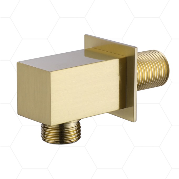 Square Outlet Elbow - Brushed Brass