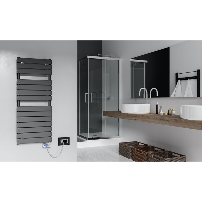 Lazzarini e-paLermo 1213 x 500 anthracite Towel Warmer