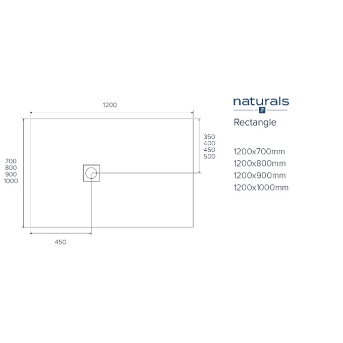 1200 x 700mm Slate Tray - White