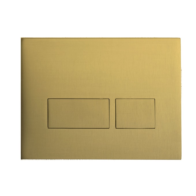 Modena Linear Brushed Brass, Stainless Steel, Dual Flush Plate