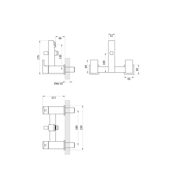 Essential Paron Matt Black Bath Shower Mixer Including Shower Kit 2 Tap Holes Matt Black