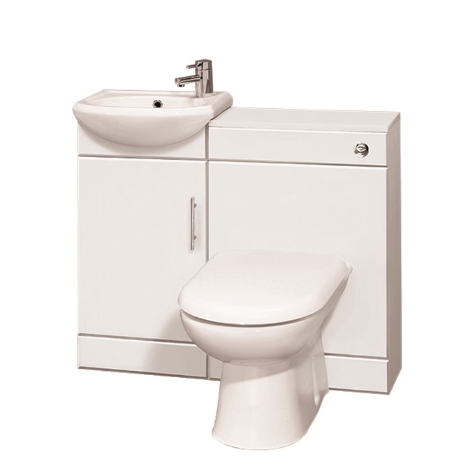 Essential Alaska White Furniture Set; 950mm wide; 1 Door model