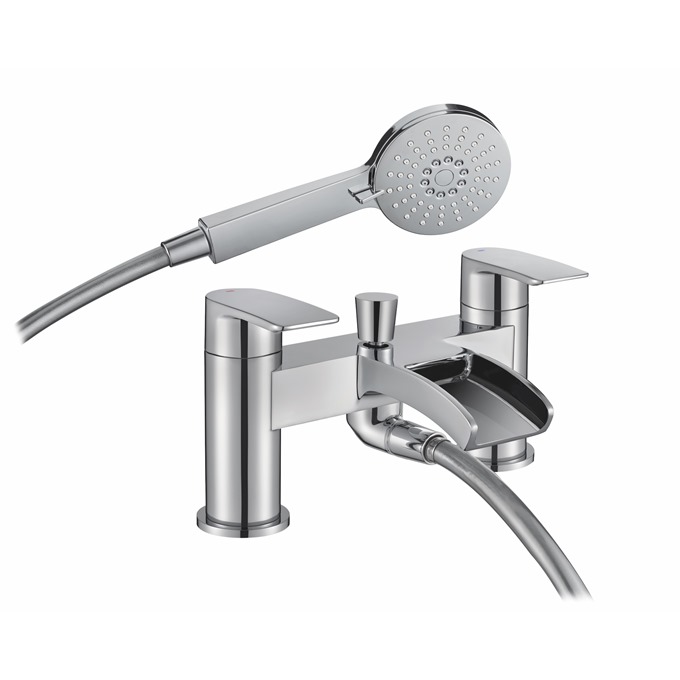 Essential Tambo Bath Shower Mixer Including Shower Kit 2 Tap Holes Chrome