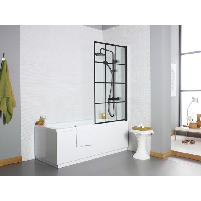 Black Framed Bath Screen