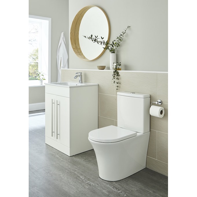 Kameo Rimless Close to Wall Pan, Cistern & Slim Soft Close Seat