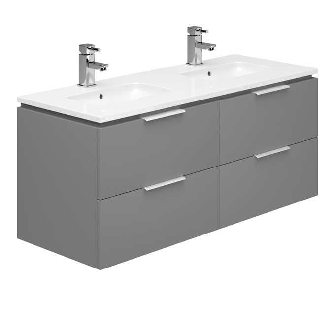 Essential Dakota 1200 Wall Hung & Basin Onyx Grey