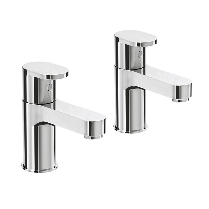 Essential Osmore Basin Pillar Tap Pair 2 Tap Holes Chrome