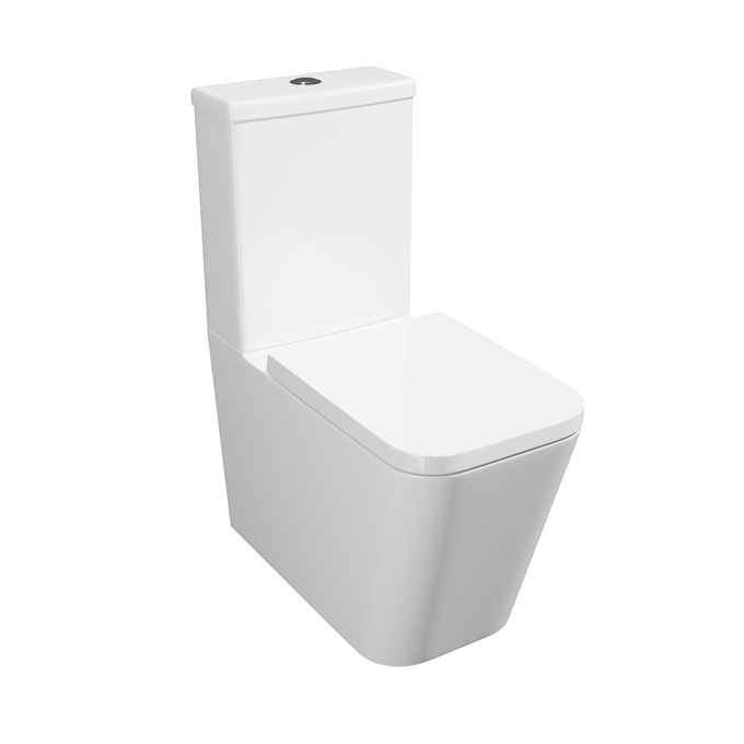 Genoa Square Close to Wall C/C Pan with Cistern and Soft Close Seat