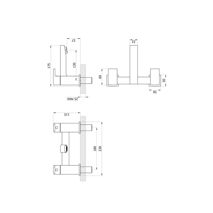 Essential Paron Bath Filler 2 Tap Holes Chrome