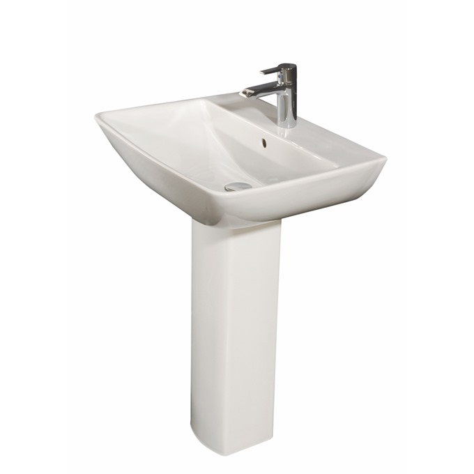 Essential Jasmine 600mm Pedestal Basin 1 Tap Hole