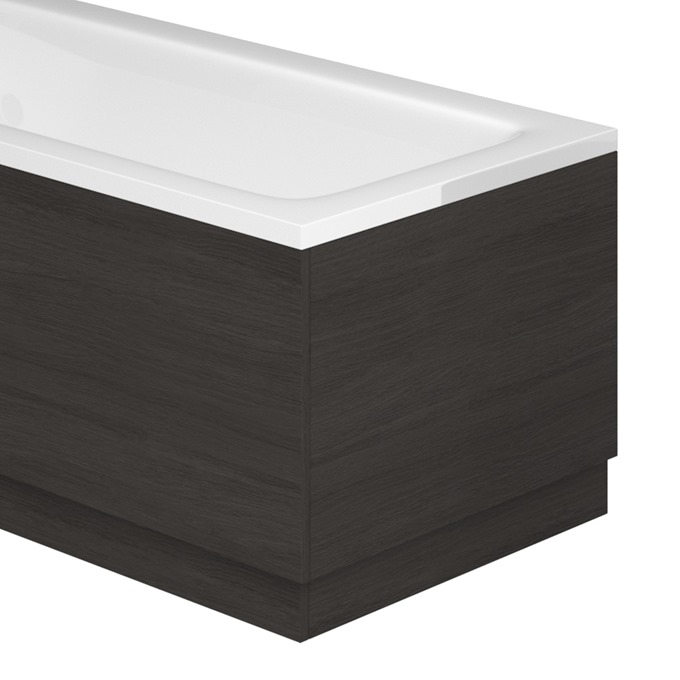 Essential VERMONT MDF Showerbath End Bath Panel; 700mm Wide; Dark Grey
