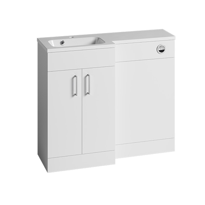 Essential Montana L-Shape 1000 Gloss White Left Hand Vanity Unit