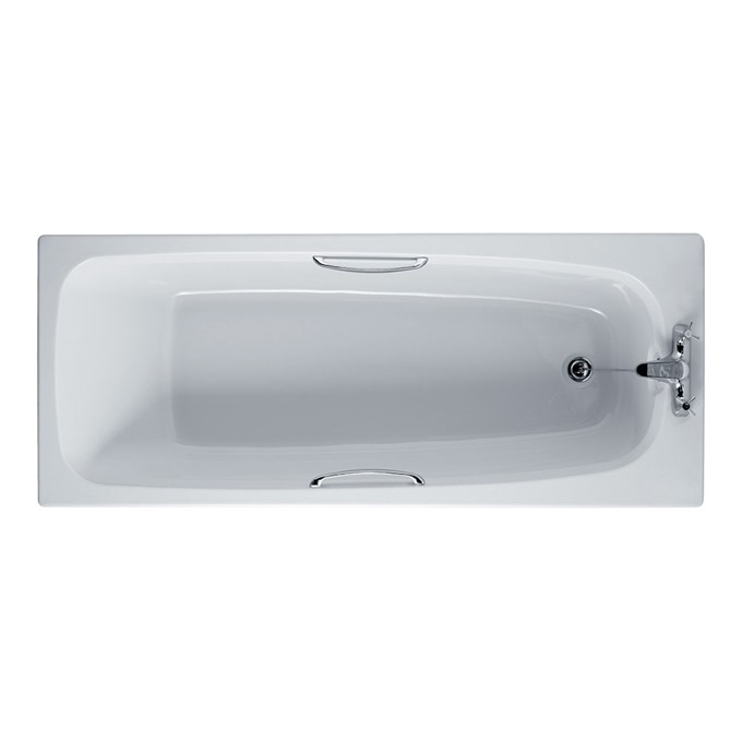 Essential OCEAN Rectangular Single Ended Bath; 1500x700mm; 2 Tap holes; White