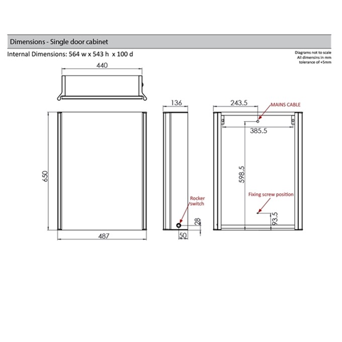 Essential Sleek Mirror single door cabinet