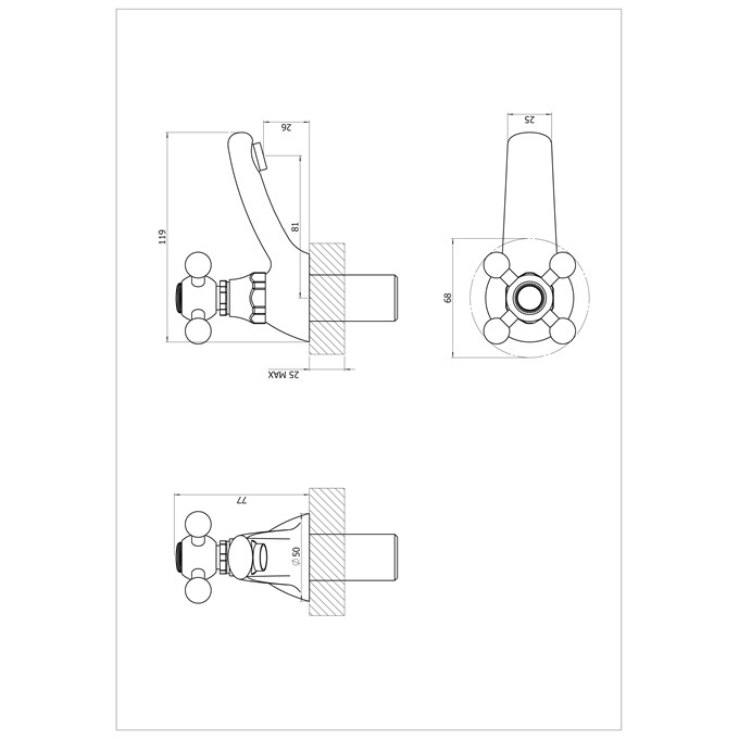 Essential Layo Bath Pillar Tap Pair 2 Tap Holes Chrome