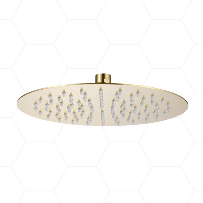 Round Luxury Shower Head 250mm Brushed Brass