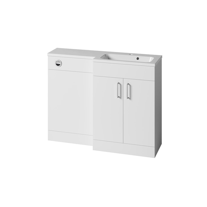 Essential Montana L-Shape 1100 Gloss White Right Hand Vanity Unit