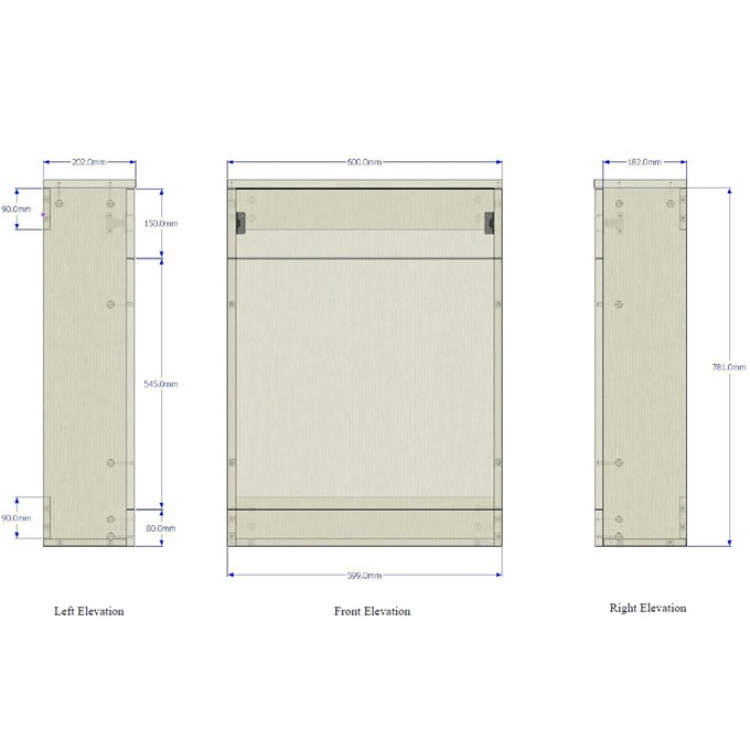 Essential NEVADA WC Unit; 500mm Wide x 200mm Deep; White