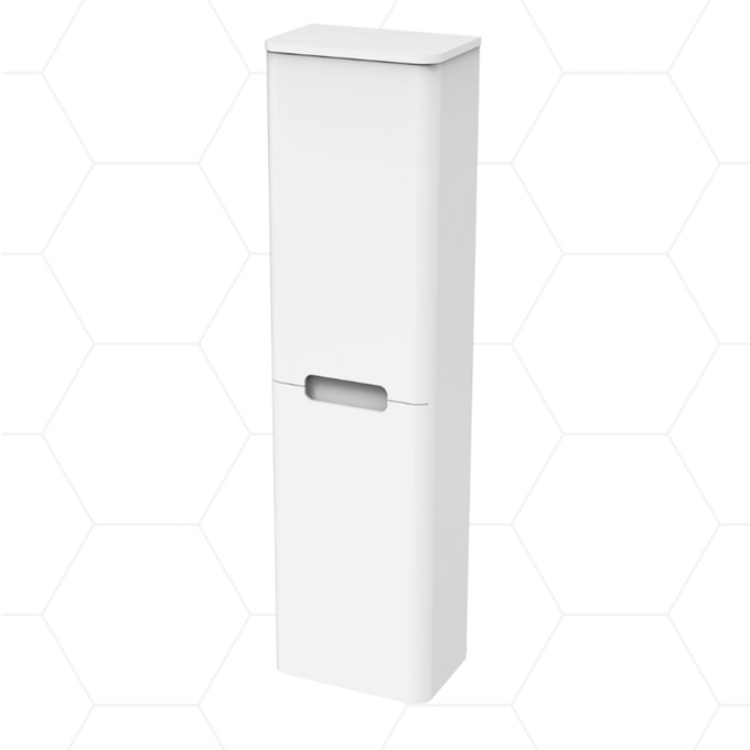 Oblina 2 Door Tall Unit - Gloss White