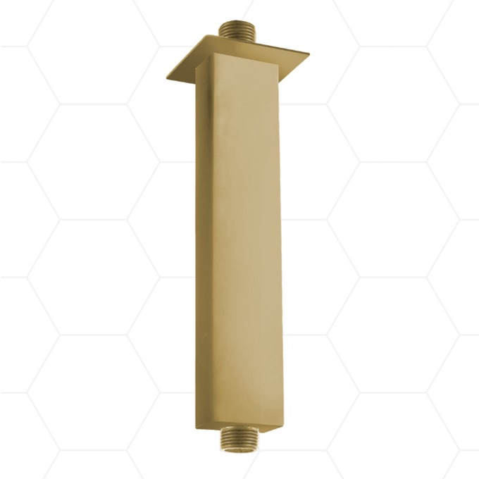 Square Ceiling Arm 120mm Brushed Brass