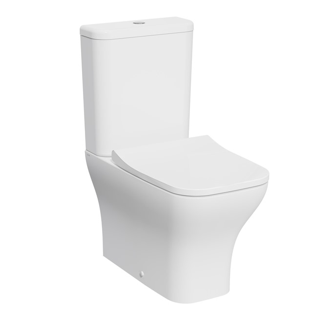 Luxor Square Rimless Close To Wall Pan with Cistern and Soft Close Seat