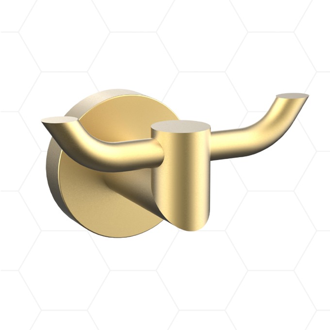 Chester Brushed Brass Double Robe Hook