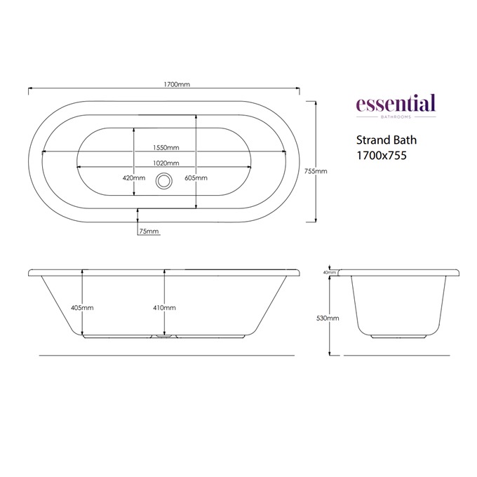 Essential Strand Freestanding Bath