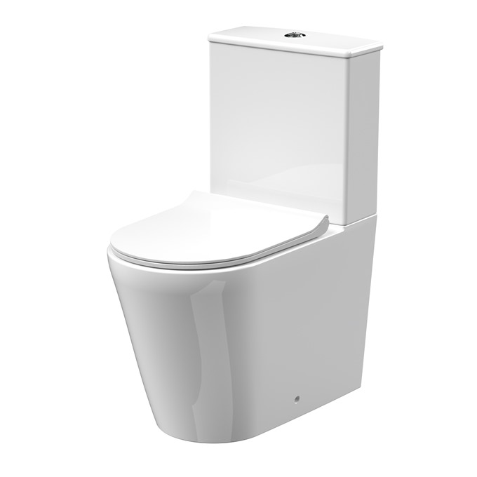 Forth Rimless Close To Wall Pan with Cistern and Slim Soft Close Seat